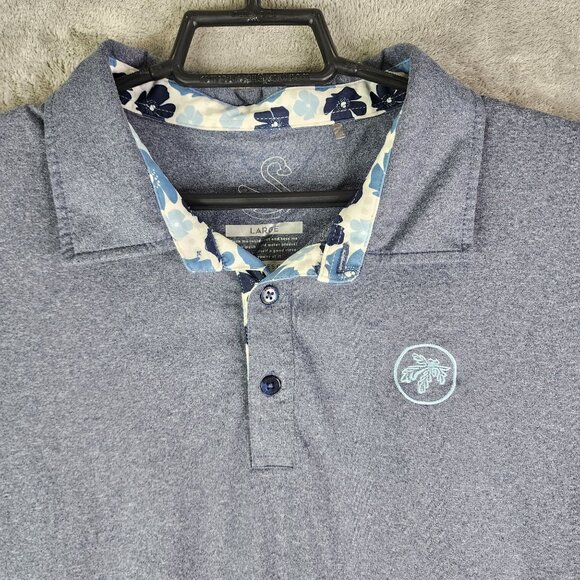 Blue Performance Polo Shirt with Moisture-Wicking Fabric - Picture 4 of 10